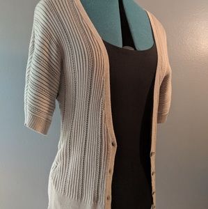 Worthington Tan Short-Sleeved Shrug Style Sweater